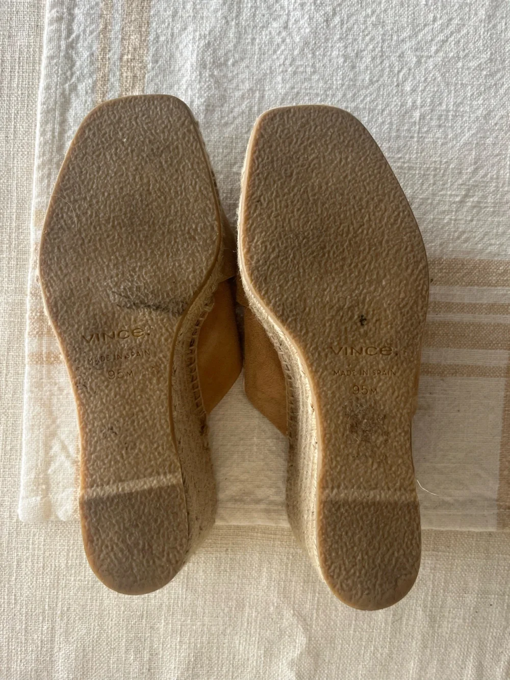 Vince Tan Suede Crisscross Slide Mules